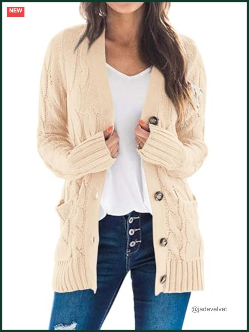 Chunky Cable Knit Cardigan Sweater Button Down Long Sleeve Winter Coat